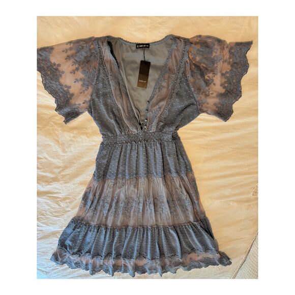 Sheilay Blue Lace Dress - Picture 4 of 7